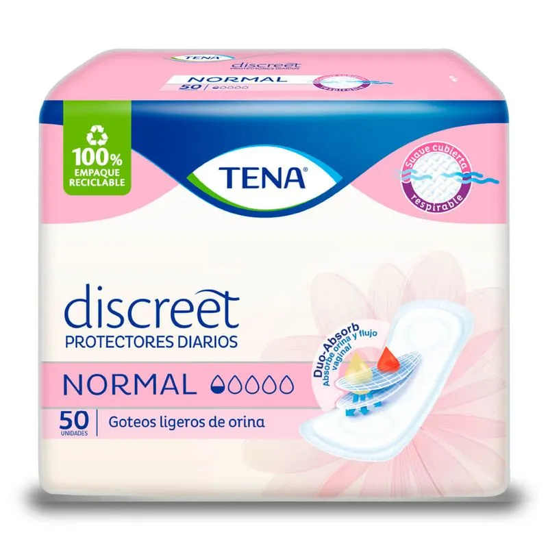 PROTECTORES TENA DISCREET NORMAL 50 UND