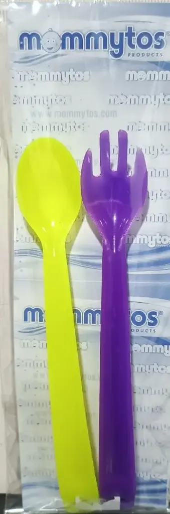 CUCHARA Y TENEDOR X 2 MOMMYTOS 2041 2 LUJO
