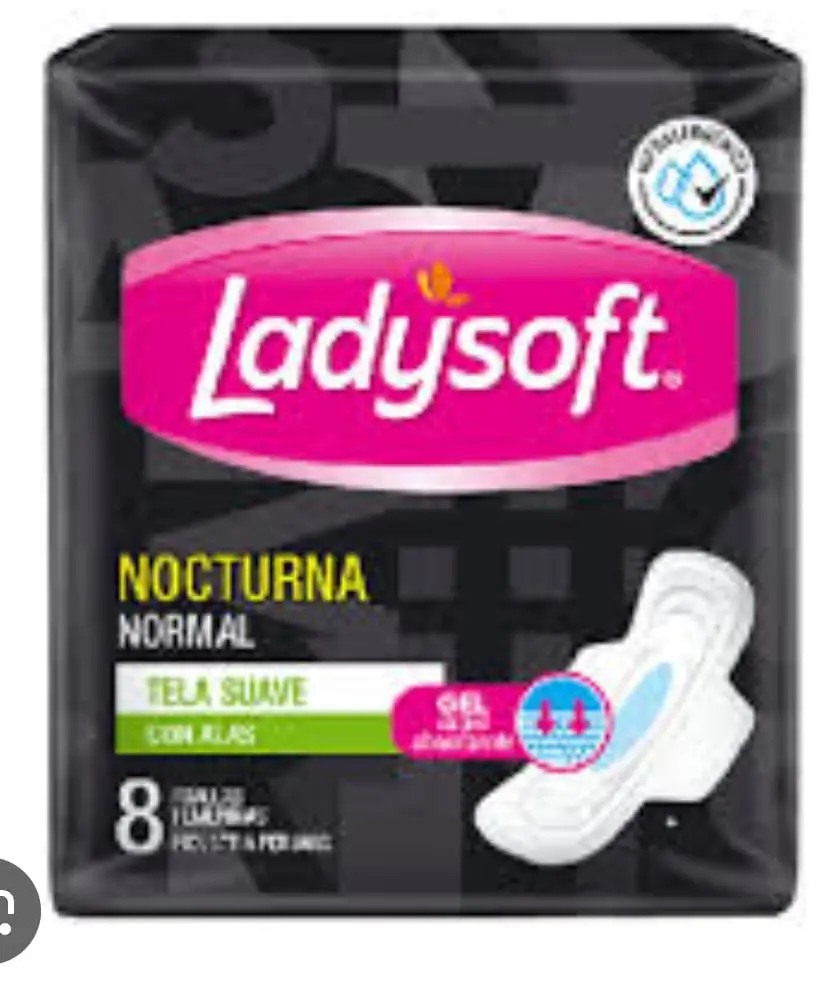 TOALLAS HIGIENICAS LADYSOFT NOCTURNA TELA ALAS 8 UND 