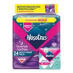 TOALLAS HIGIENICAS NOSOTRAS BUENAS NOCHES 24 UND + PROTECTORES
