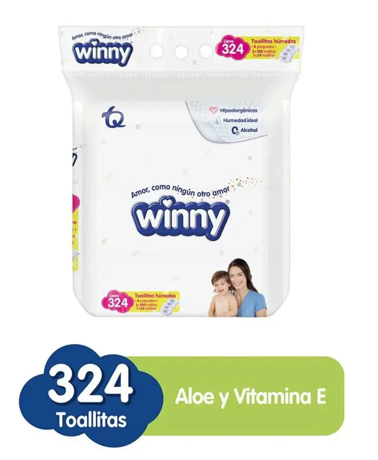 TOALLITAS WINNY X324 UND ALOE VERA Y VITAMINA E 