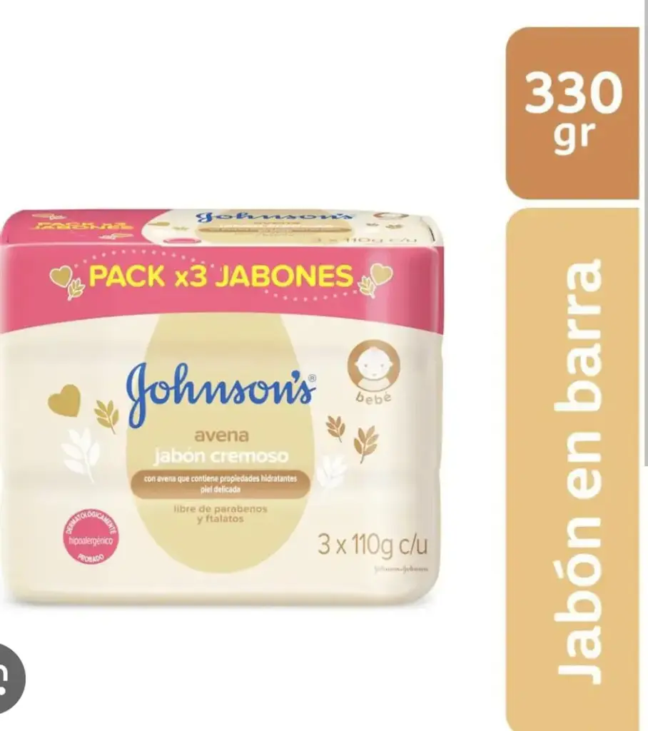 JABON JOHNSON BABY 3 UND AVENA  