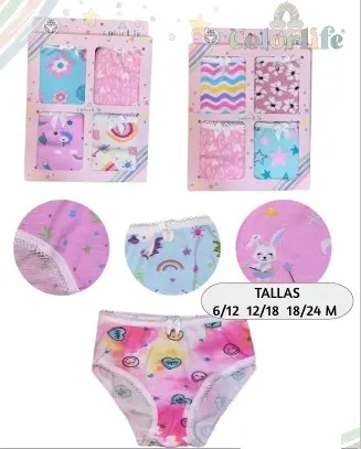 PANTY COLORLIFE X 4 UNID CL 8020