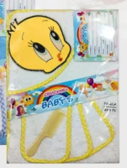 TOALLA PARA BEBE NANITOS + 3 BABITAS DOBLE SECADO 2011 (80 X 75 CM) 