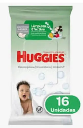 TOALLITAS HUMEDAS HUGGIES LIMPIEZA EFECTIVA 16 UND
