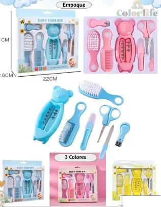 KIT DE ASEO 7 PIEZAS BABY CARE JR 6002 AMARILLO