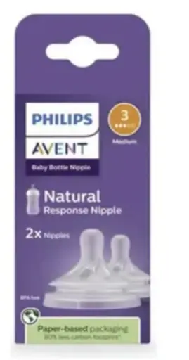 [0733] CHUPO REPUESTO AVENT NATURAL X 2 SCY 963/02 MEDIO 3 GOTAS