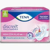 [1694] TOALLAS TENA DISCREET MINI ALAS 10 UND