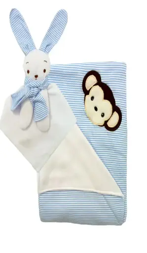 [0778] COBIJA BOUTIQUE CON MUÑECO DE APEGO CARRUSEL COYSELL