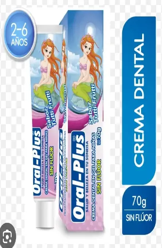 [1060] CREMA DENTAL SIN FLUOR ORAL PLUS X 70 CAJA NIÑA
