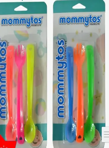 [2548] CUCHARA X 2 Y TENEDOR MOMMYTOS LUJO 2041