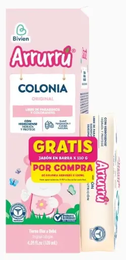 [0846] COLONIA ARRURRU X120 ML ROSADA +JABON AVENA
