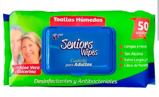 [2940] TOALLITAS ADULTO SENIOR WIPES 50 UND