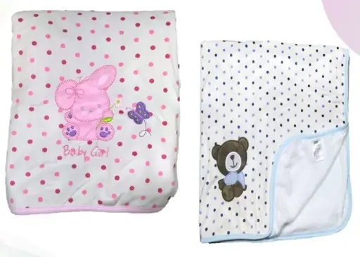 [02511] COBIJA RACCON BABY AA-02-511 chochos azul
