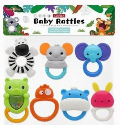 [25121] SONAJERO BABY RATTLES X 8 UNID MB 25121