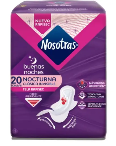 [720486] TOALLAS HIGIENICAS NOSOTRAS BUENAS NOCHES 20 UN  RAPISEC